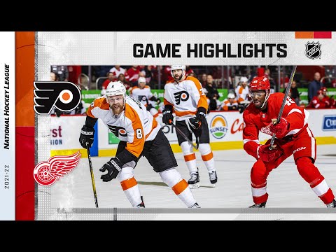 Flyers @ Red Wings 2/12/22 | NHL Highlights