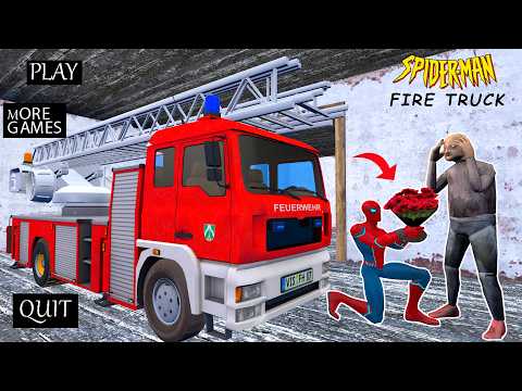 Playing as Granny vs Fire engine in room vs Spider-man in Granny House - Funny Horror Game