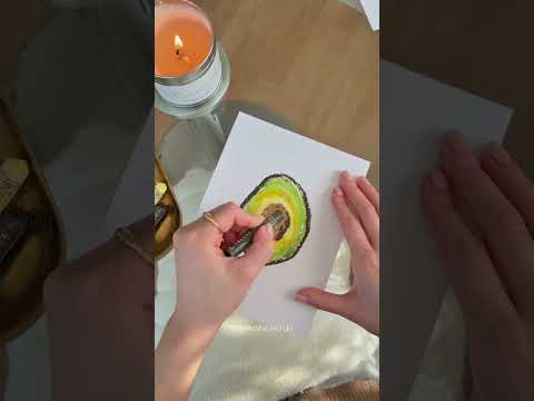 how this draw avocado in oil pastel 🥑 #howtodraw #drawwithme #oilpasteldrawing #oilpastel #art