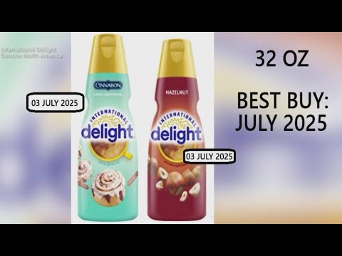 Part of a video titled 2 types of International Delight Creamer recalled - YouTube