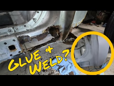 Repairing Rusted Out Cab Corners on my Ford Super Duty Pickup Truck, using Glue and Welding!