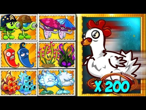 PvZ 2 Random 50 Best Pair Team Plants VS 200 Chicken Zombies - Which Pair Plant 's Strongest?