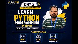 Python Variables, Data Types & Input Function in Hindi | Type Casting Explained | Python Course |