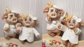 Мастер класс. Глаша и Гаврюша. Свинки из капрона.