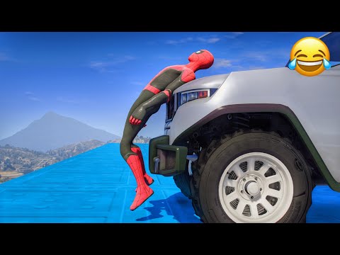 GTA 5 SPIDERMAN Falling off Highest Buildings #4 - GTA V Funny Moments & Fails, Gameplay