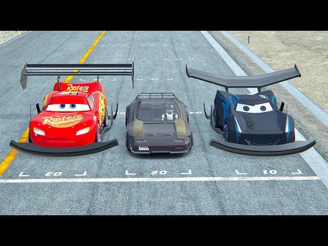 Lightning McQueen GTR vs Quadra V-Tech Cyberpunk 2077 vs Jackson Storm GTR