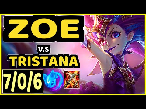 PEKIN WOOF (ZOE) vs TRISTANA - 7/0/6 KDA MID GAMEPLAY - NA Ranked GRANDMASTER
