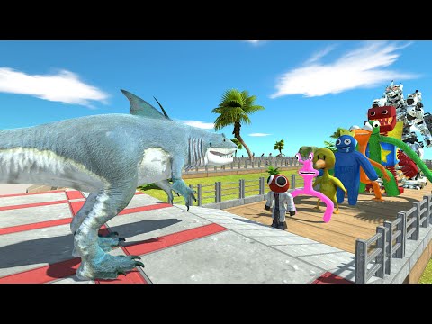 King Shark vs MechaGodzilla OASIS DEATH RUN - Animal Revolt Battle Simulator
