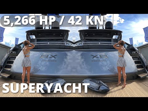 €8,000,000 PERSHING 9X "Rocket" SuperYacht WALKTHROUGH with SPECS / Outtakes at the End (read below)