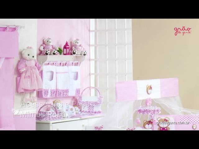 Quarto para Bebê sem Cama Babá Mimos Rosa | Ref: 54255