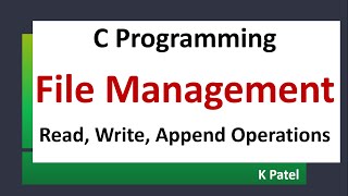 C Programming File Management Operations || Text file Read Write Append Operations