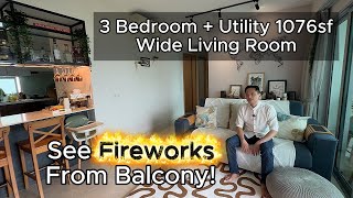 Download lagu You Can Watch FIREWORKS From Home?! | 3-Bedroom Tour at Eight Riversuites mp3