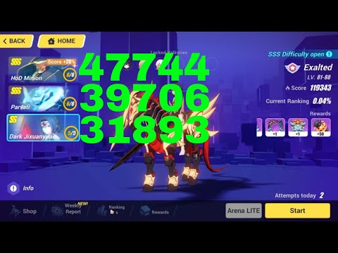 Honkai Impact 3 Exalted MA Top 100 - SSS HoD, SSS Parvati, Dark Jixuanyuan [119343] (12/9/2022)