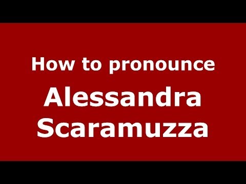 How to pronounce Alessandra Scaramuzza (Italian/Italy)  - PronounceNames.com