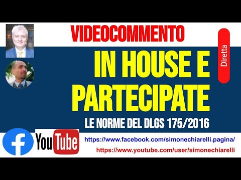 In house e partecipate nel Dlgs 175/2016 - Izzo, Chiarelli (21/12/2021)