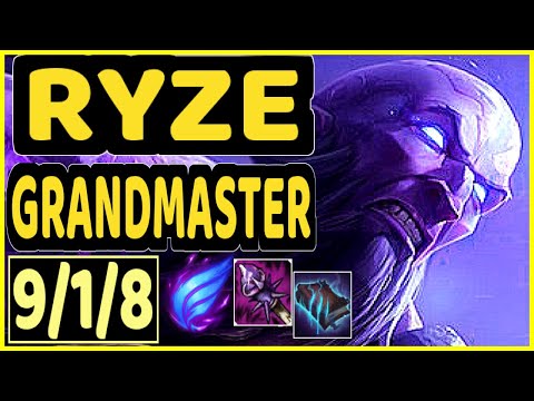 BACA (RYZE) - 9/1/8 KDA MID GAMEPLAY - EUW Ranked GRANDMASTER