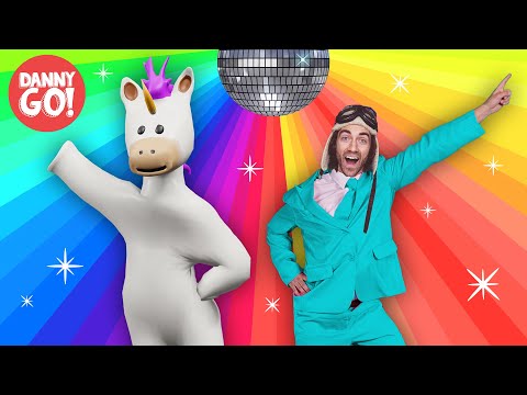 "Rainbow Disco Unicorn Dance!" 🦄 /// Danny Go! Movement Songs for Kids