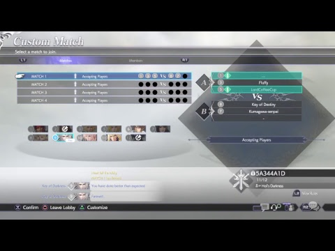 Dissidia Final Fantasy NT Scrim Kingsglaive vs Trinity limit