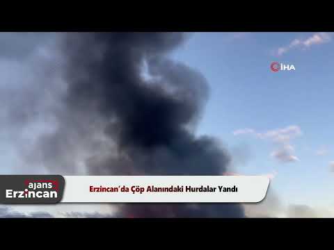 Erzincan’da Çöp Alanındaki Hurdalar Yandı