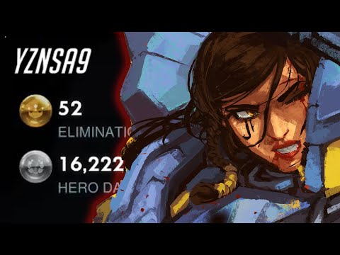 52 ELIMS! POTG! YZNSA INSANE PHARAH GAMEPLAY OVERWATCH SEASON 25 TOP 500