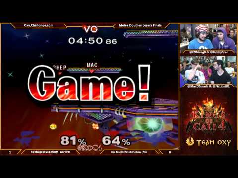 KoC 4 - C9 Mango & MIOM | Scar Vs. CrS MacD & Fiction - SSBM Doubles losers finals - Melee