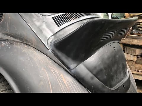 VW beetle wing installation and vent removal