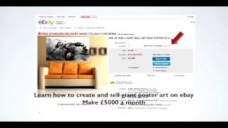 Learn how to create and sell giant poster art on ebay-Make £5000 per month