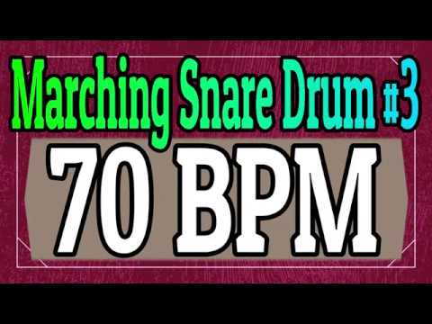 70 BPM - Marching Snare Drum Rock #3 - 4/4 Straight Rock Drum Track - Metronome - Drum Beat