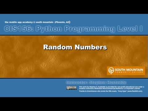 Python 05a Random Numbers