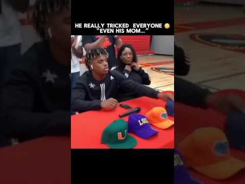 He FAKED His College Pick… Then Shocked Everyone 😱🏈 (Even His Mom!) #shorts
