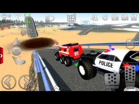 Offroad Outlaws Police Car and Fire Truck Dirt Cars driving Descent Off-road #2 Android Gameplay