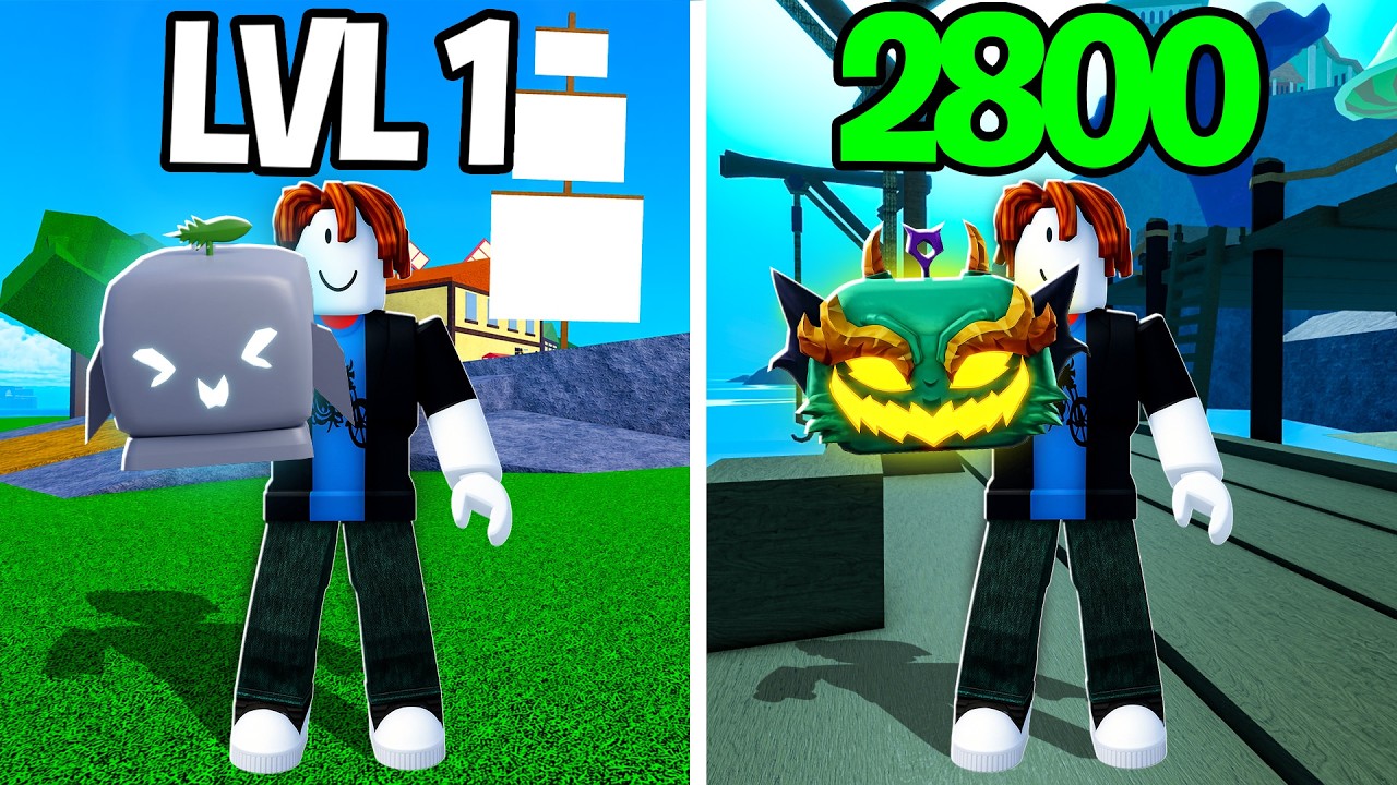 Noob To MAX But Every 100 Levels I Roll A Fruit In Blox Fruits