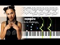 Olivia Rodrigo - vampire - Advanced Piano Tutorial with Sheet Music