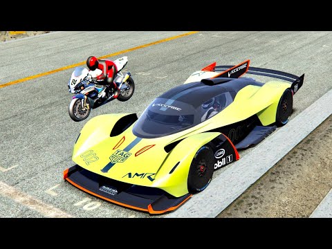 Aston Martin Valkyrie AMR Pro vs Suzuki GSX-R 1000 - Drag Race