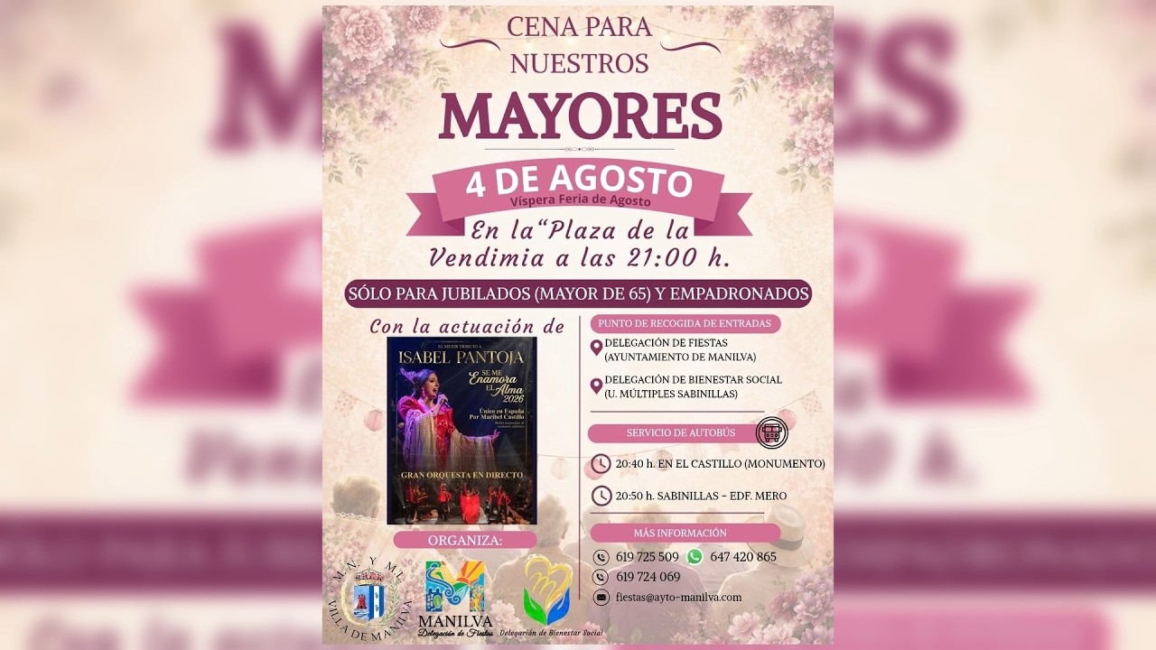 Cena de víspera de feria para los mayores Cena de víspera de feria para los mayores