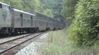 preview picture of video 'Amtrak 90 181 7-07-02 Tunnel City, WI'