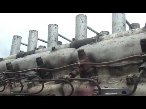 DIESEL V12 GERMAN WW11 TIGER TANK ENGINE RUNNING OPEN PIPES