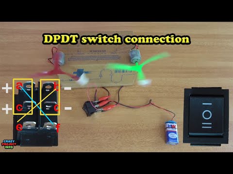 Dpdt Switch Connections | controlling DC motor using DPDT switches.
