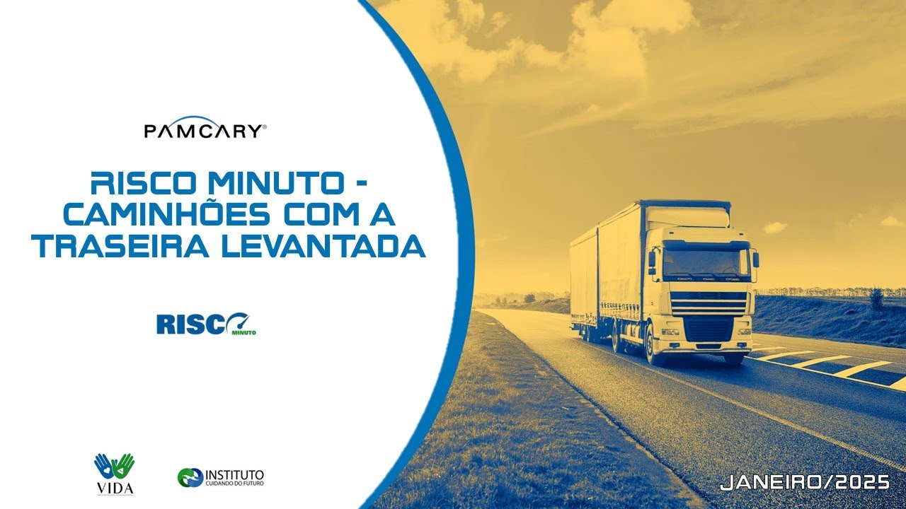 Caminhões com a traseira levantada