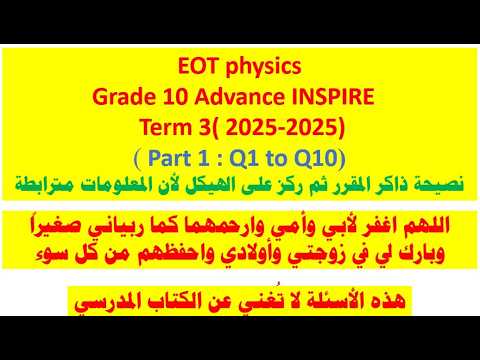 Advance INSPIRE Term 3 (Part 1 : Q1 to Q10)