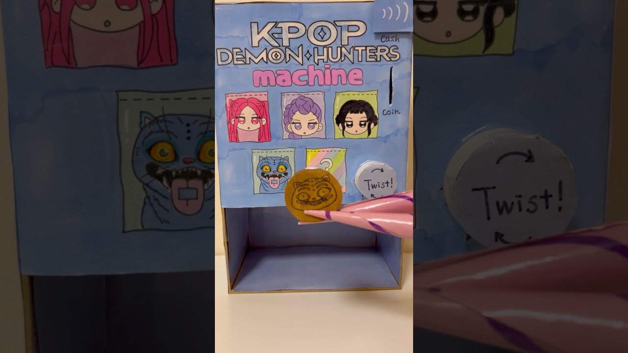 DIY Vending machine！#kpopdemonhunters#asmr#diy#blindbag#blindbox#papercraft#fyp#craft#unboxing