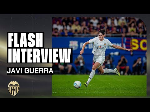 Flash interview with Javi Guerra after the 6-0 match between FC Barcelona and Valencia CF.