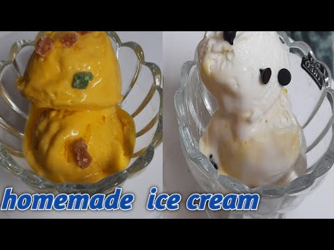 homemade mango ice cream/vanilla ice cream/ice cream recipe/ ice cream recipe in marathi / #icecream