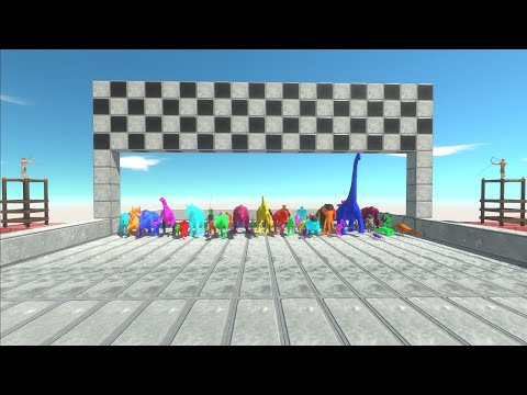 50 Neon Units Speed Race Tower Survival - Animal Revolt Battle Simulator