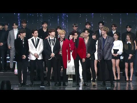 180214 Gaon Chart Music Awards Opening (TWICE WannaOne GOT7 NU'EST W IU)