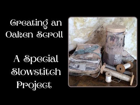 Using cloth weaving and collage to create a scroll for slowstitching