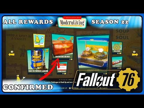 Fallout 76: Official Reward List - Season 22 Modern Living - All 17 Pages - Aid Stash Box Confirmed.