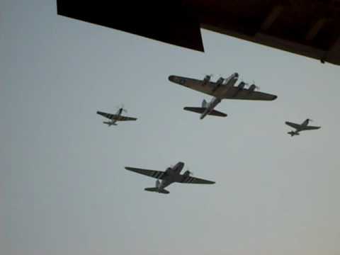 B 17, C 47, P51 and P 40 formation flyby