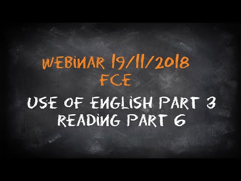 FCE / B2 / First Use of English: Part 3 Word formation & Part 6 Reading