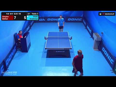 19:40 Dmytro Batiuk - Vitalii Krokhmal 14.08.2023 TT Euro.Cup Ukraine Professional. TABLE 3